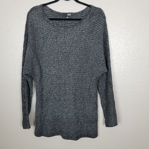a.n.a. Gray Scoop Neck Tunic Length Sweater XL